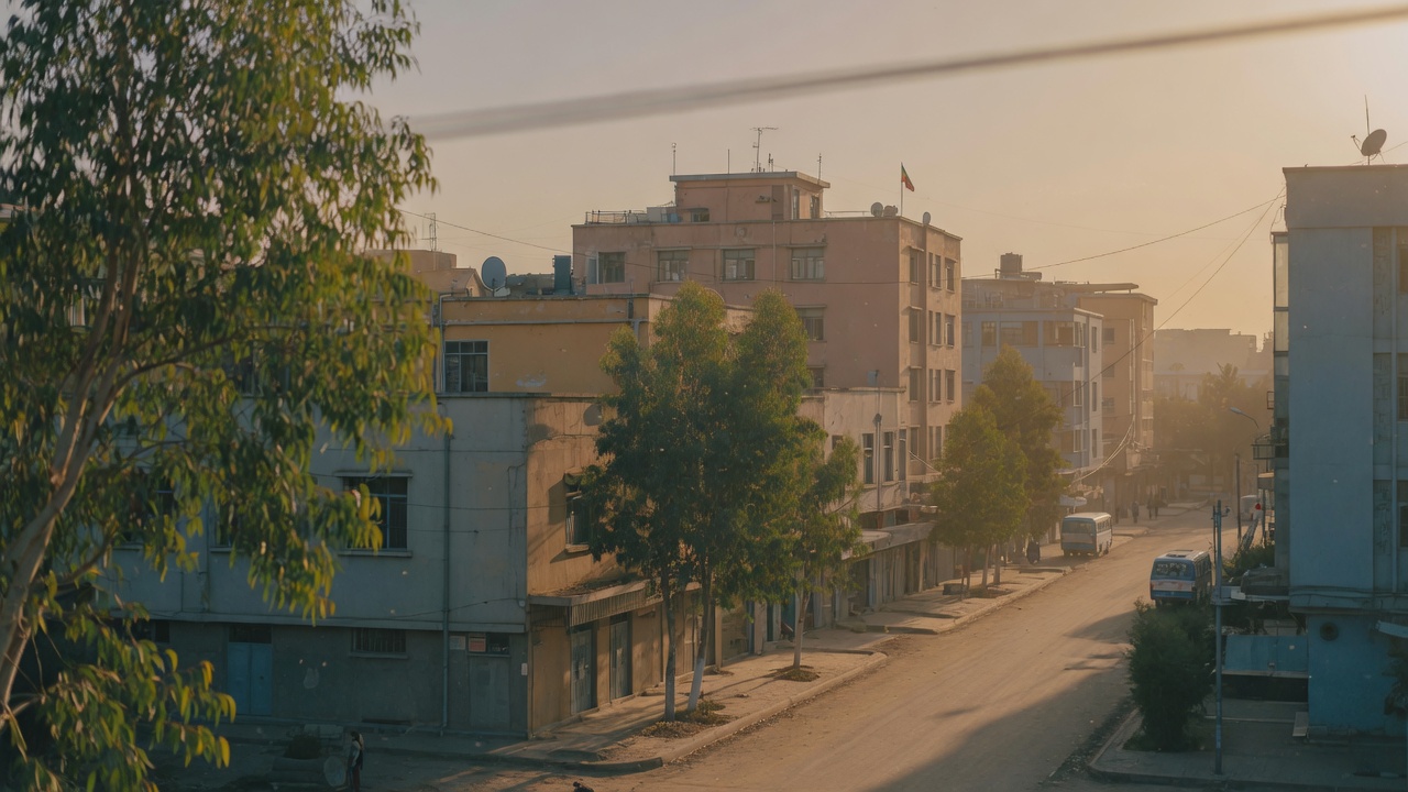 Addis Ababa in late afternoon light